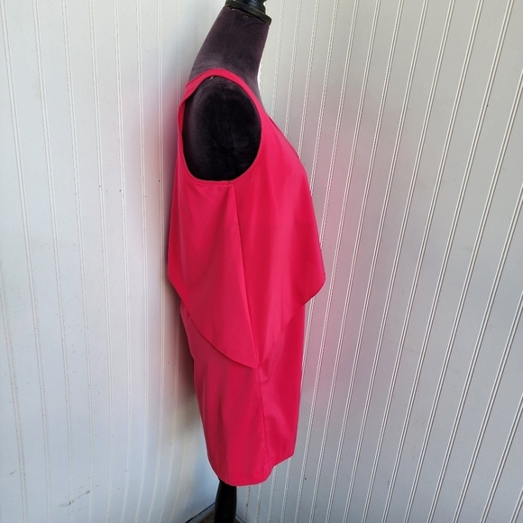 Ann Taylor Women's Tiered Hot Pink Sleeveless Layered Dress Size 6 - Picture 4 of 13